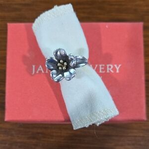 Retired James Avery Silver Botanical Ring